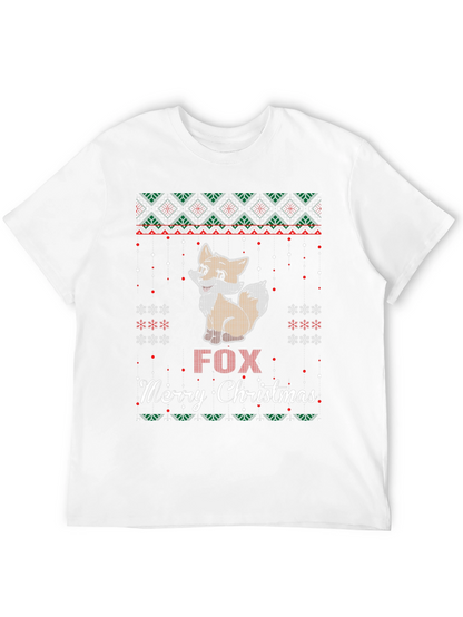 Fox Merry Christmas Graphic T-Shirt