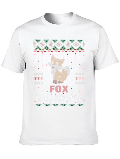 Fox Merry Christmas Graphic T-Shirt