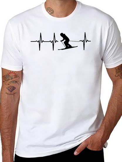 Skiing Heartbeat T-Shirt - Active Life Design