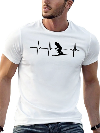 Skiing Heartbeat T-Shirt - Active Life Design