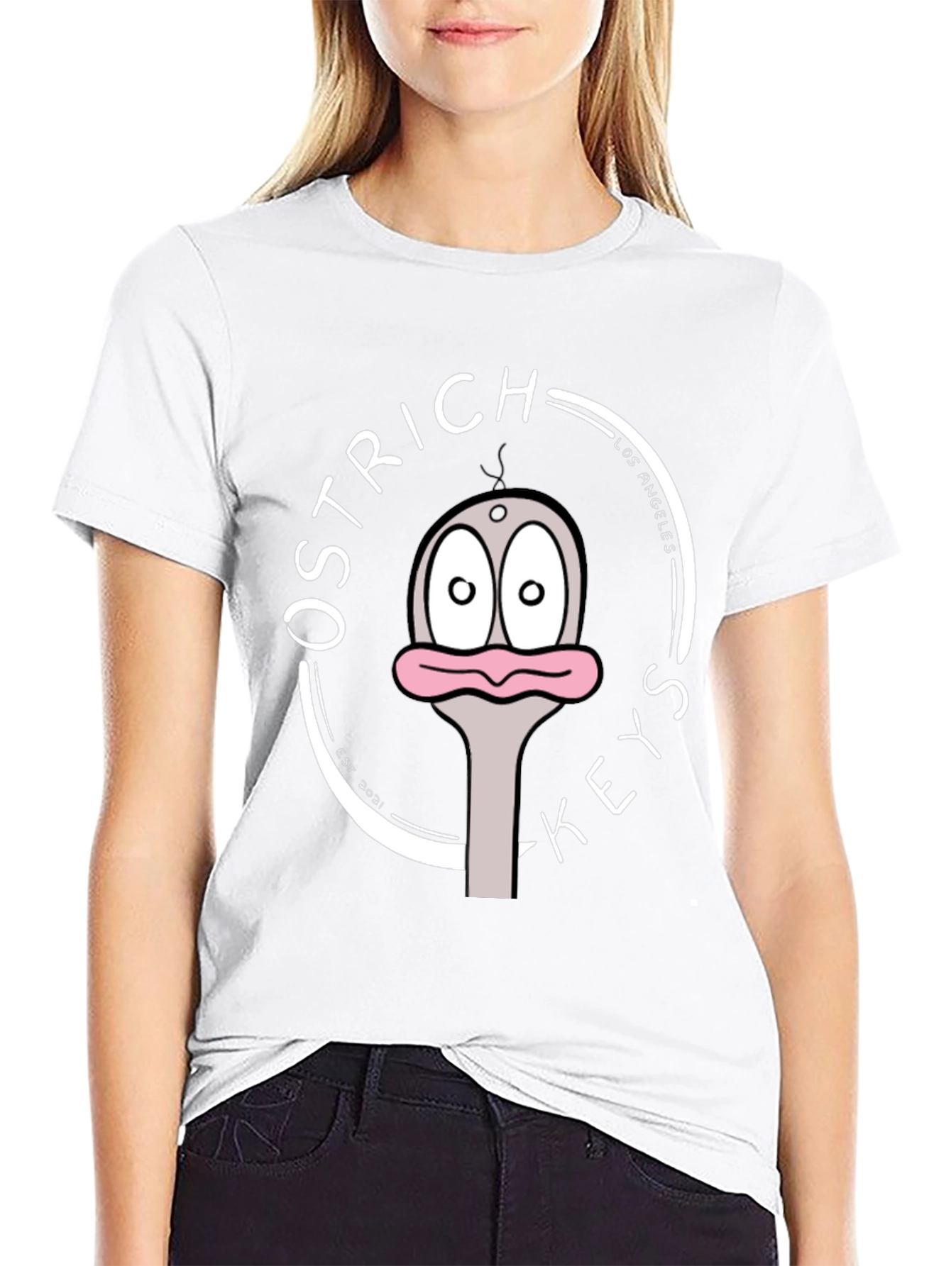 Ostrich Keys Black Graphic T-Shirt