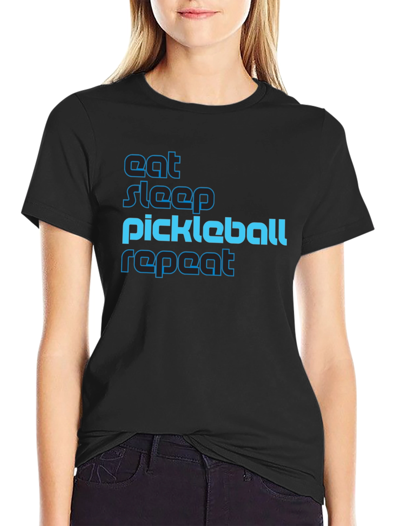 Eat Sleep Pickleball Repeat Graphic Tee
