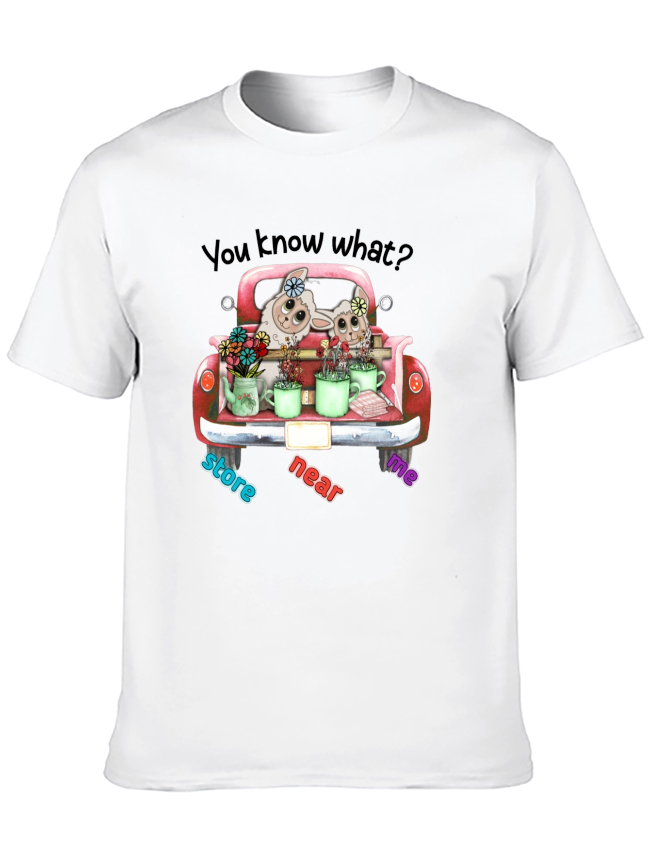 Cute Lambs in Truck T-Shirt