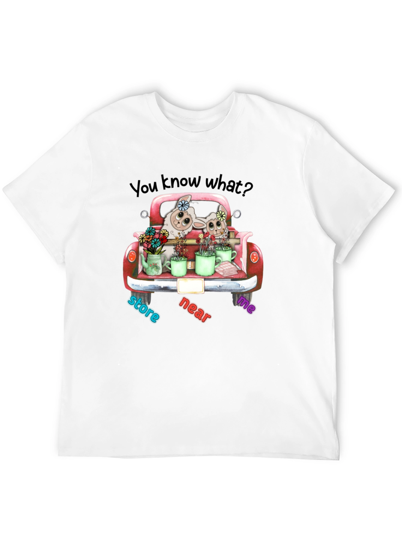 Cute Lambs in Truck T-Shirt