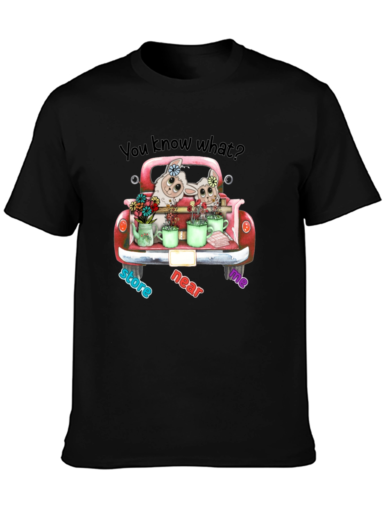 Cute Lambs in Truck T-Shirt
