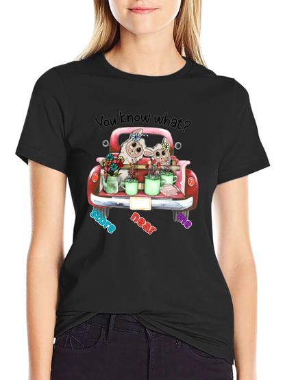 Cute Lambs in Truck T-Shirt
