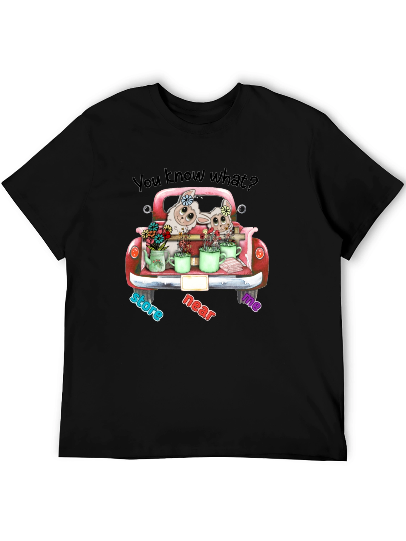 Cute Lambs in Truck T-Shirt