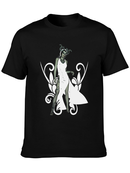 Medusa Graphic Print Black T-Shirt