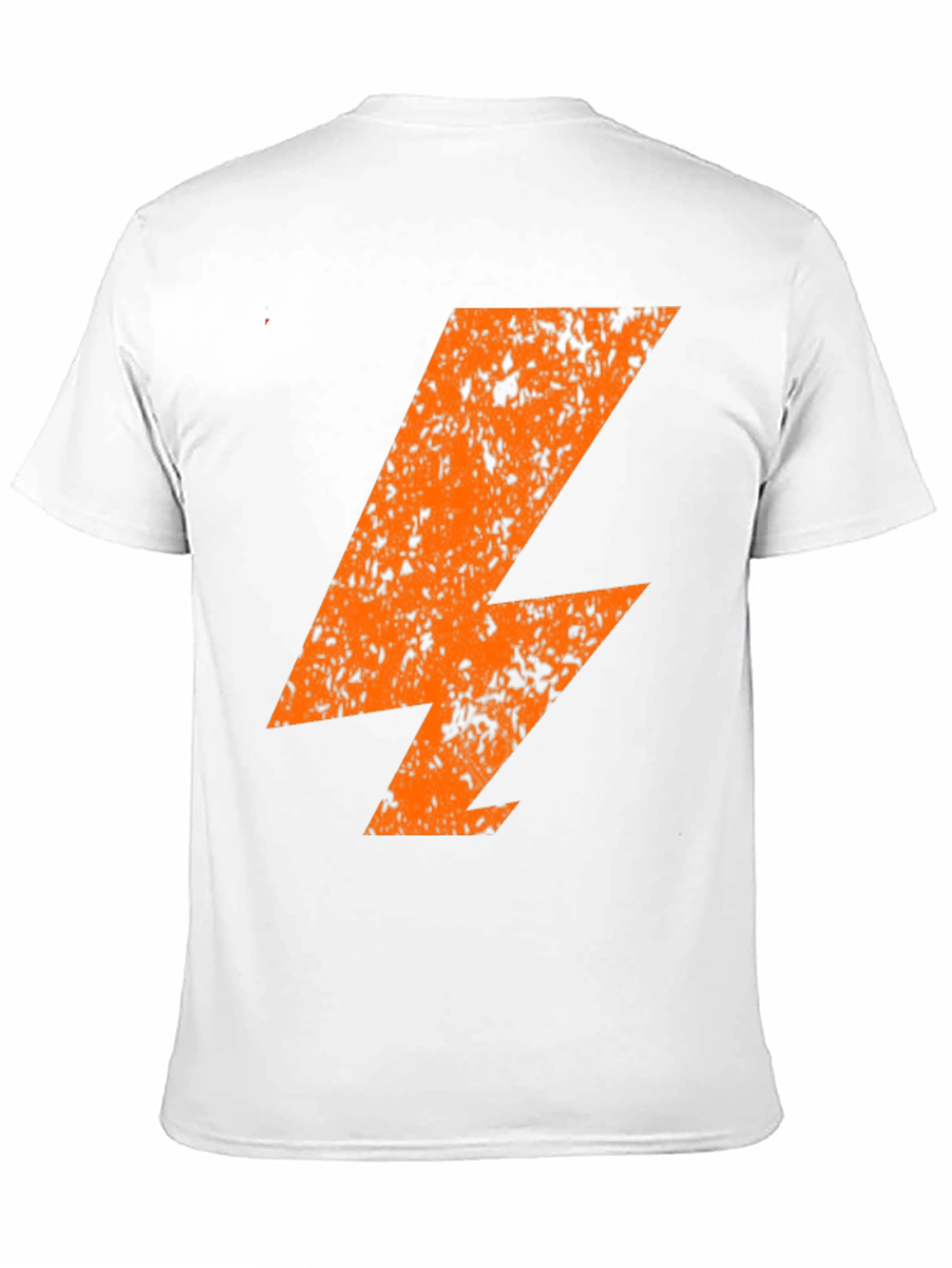 Distressed Orange Lightning Bolt Black T-Shirt
