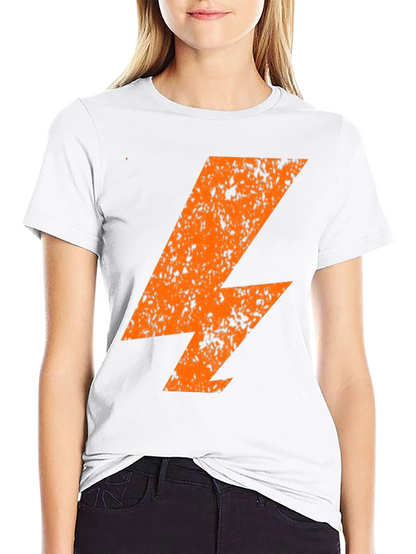 Distressed Orange Lightning Bolt Black T-Shirt