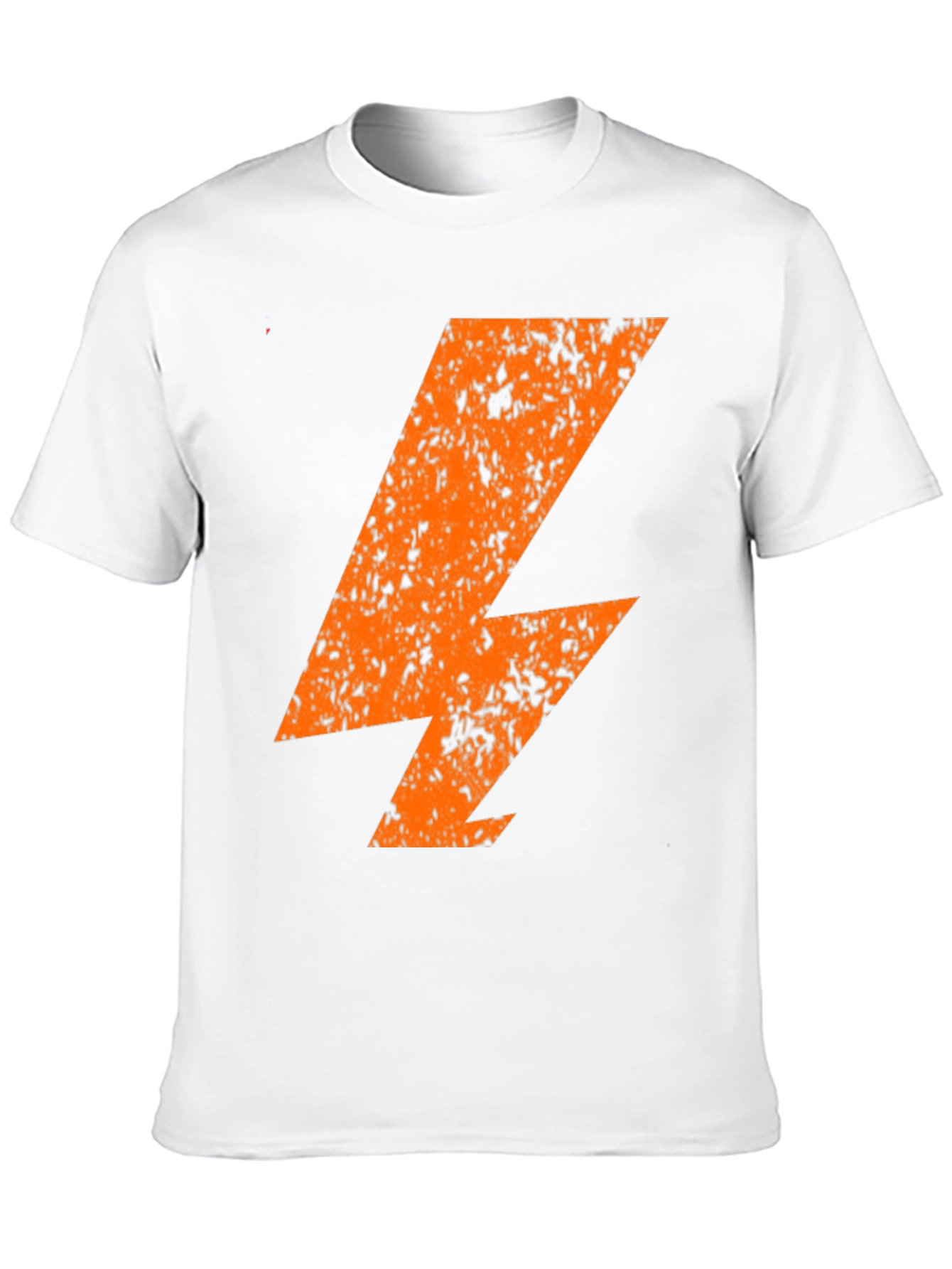 Distressed Orange Lightning Bolt Black T-Shirt