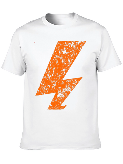 Distressed Orange Lightning Bolt Black T-Shirt
