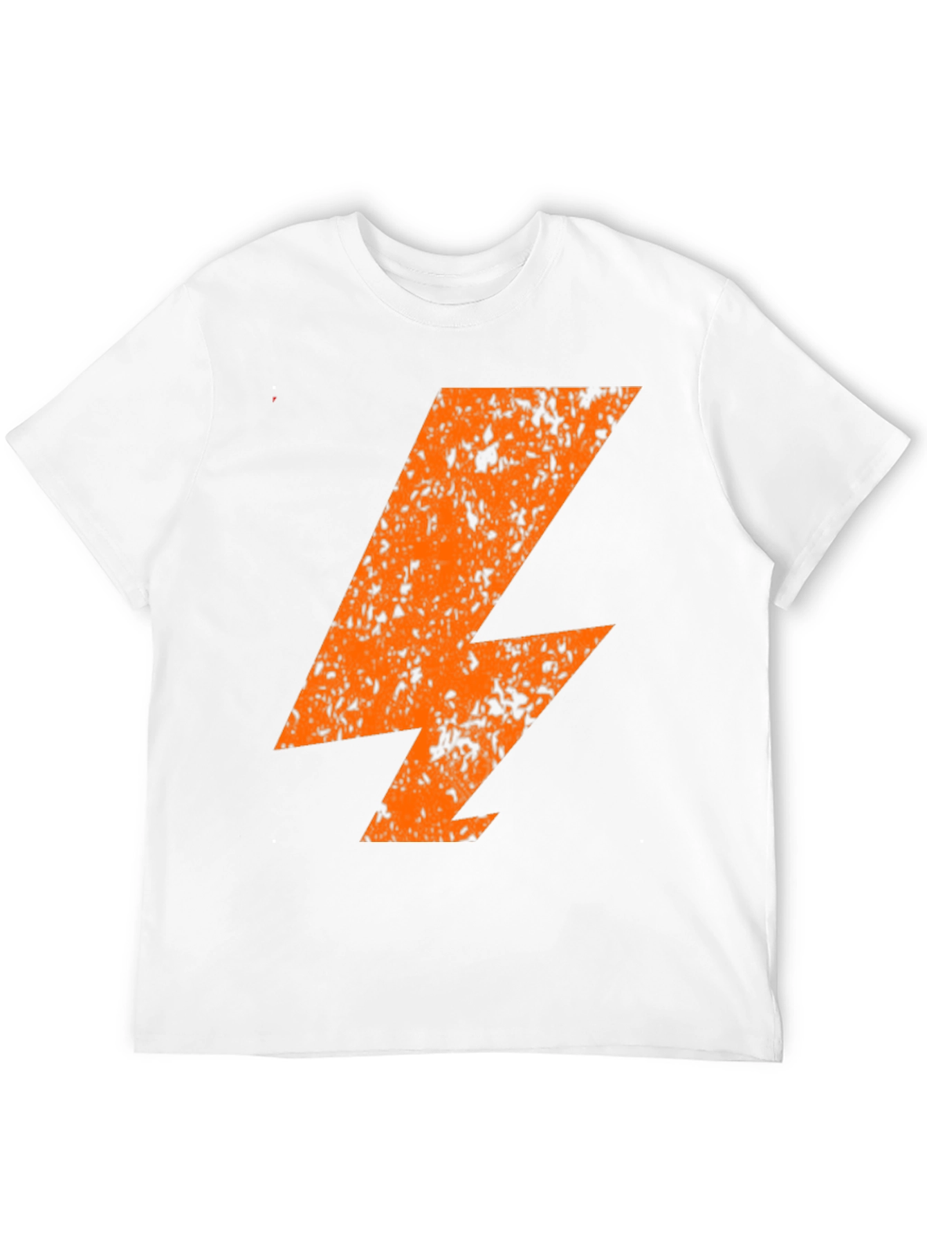 Distressed Orange Lightning Bolt Black T-Shirt