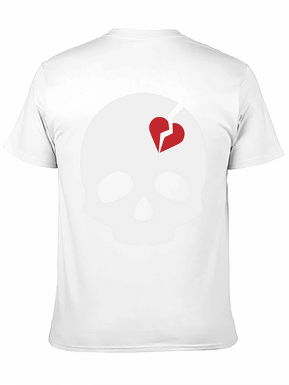 Skull with Broken Heart Graphic T-Shirt