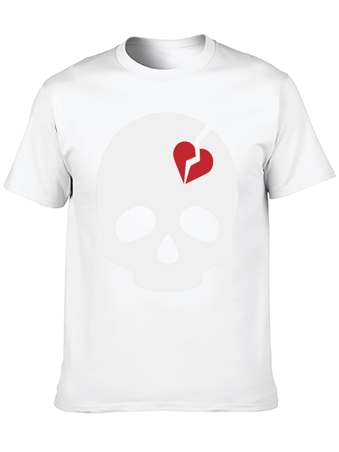 Skull with Broken Heart Graphic T-Shirt