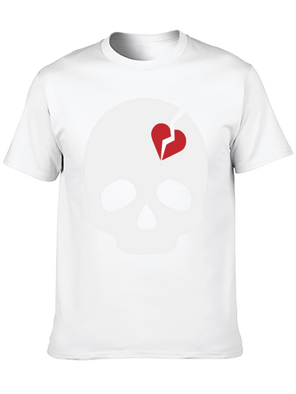 Skull with Broken Heart Graphic T-Shirt