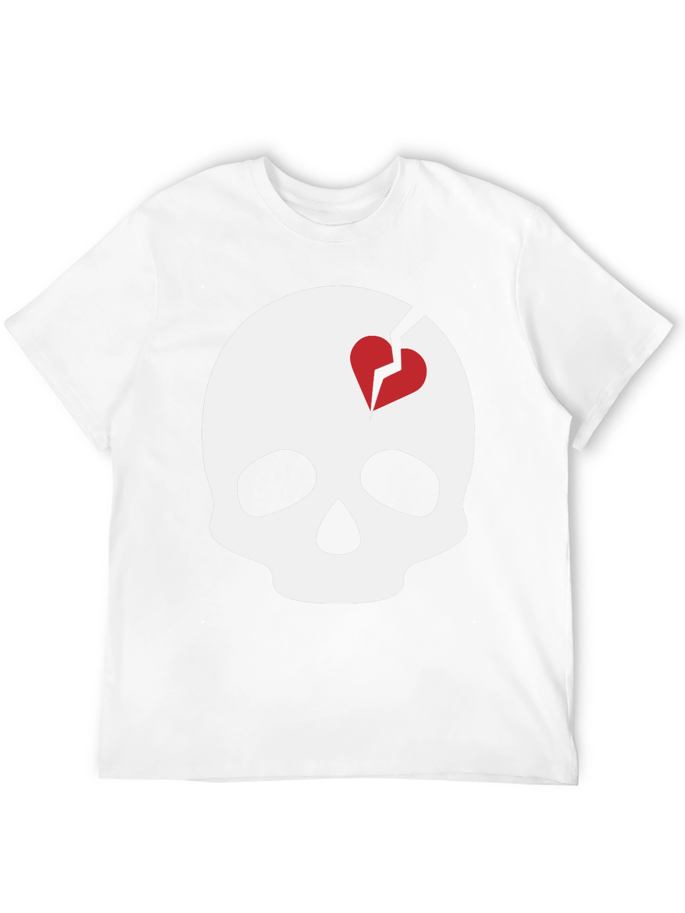 Skull with Broken Heart Graphic T-Shirt