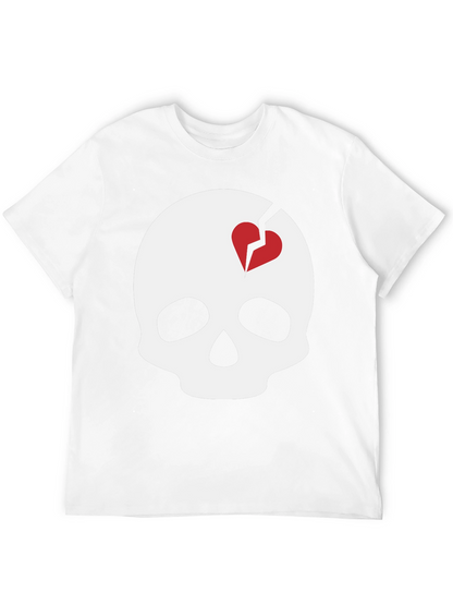 Skull with Broken Heart Graphic T-Shirt