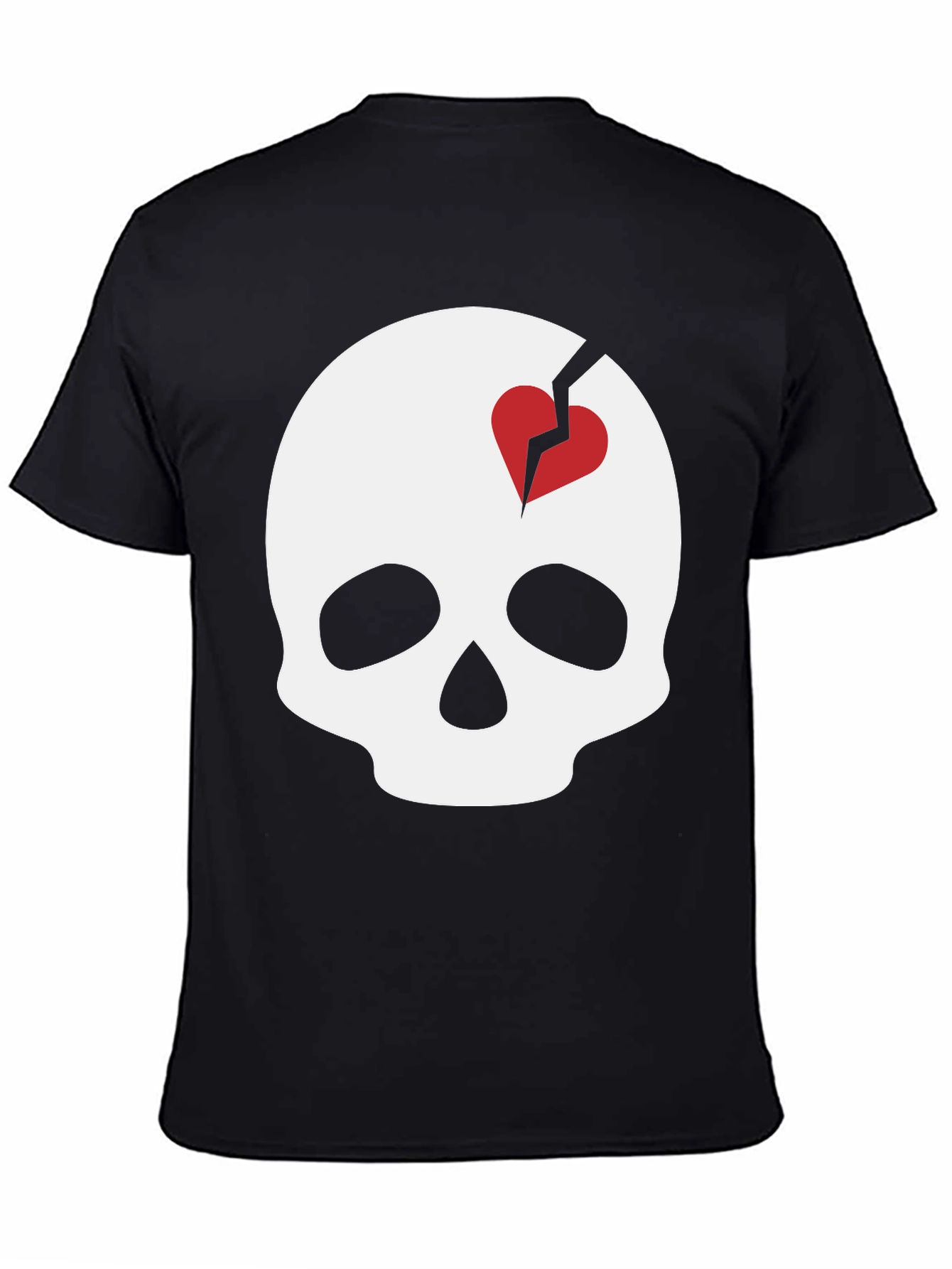 Skull with Broken Heart Graphic T-Shirt