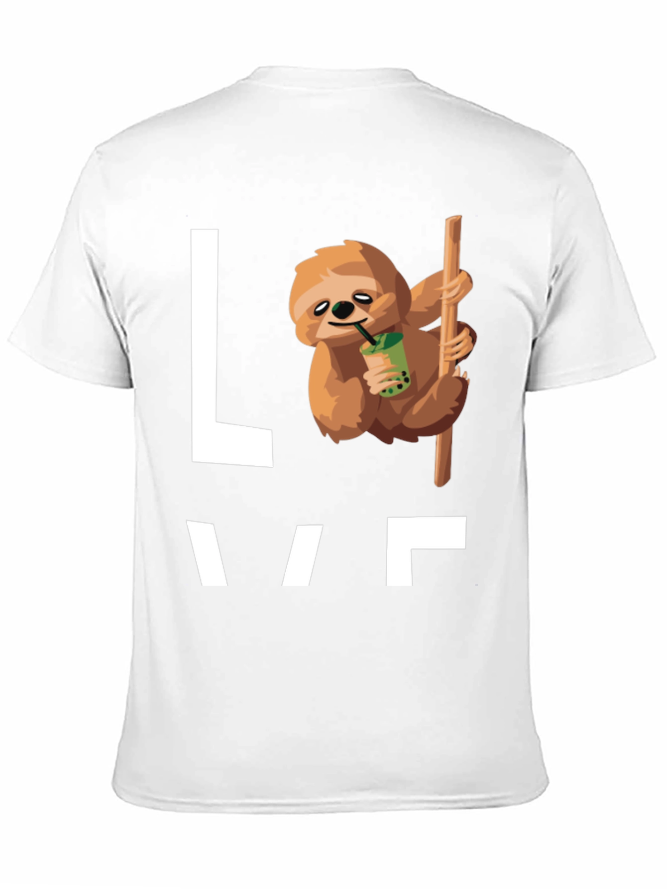 Sloth Bubble Tea Graphic T-Shirt - Mens Black Tee