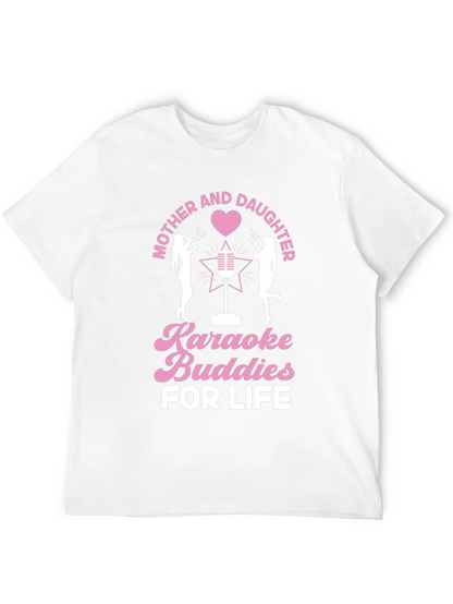 Mother and Daughter Karaoke Buddies Black Tee