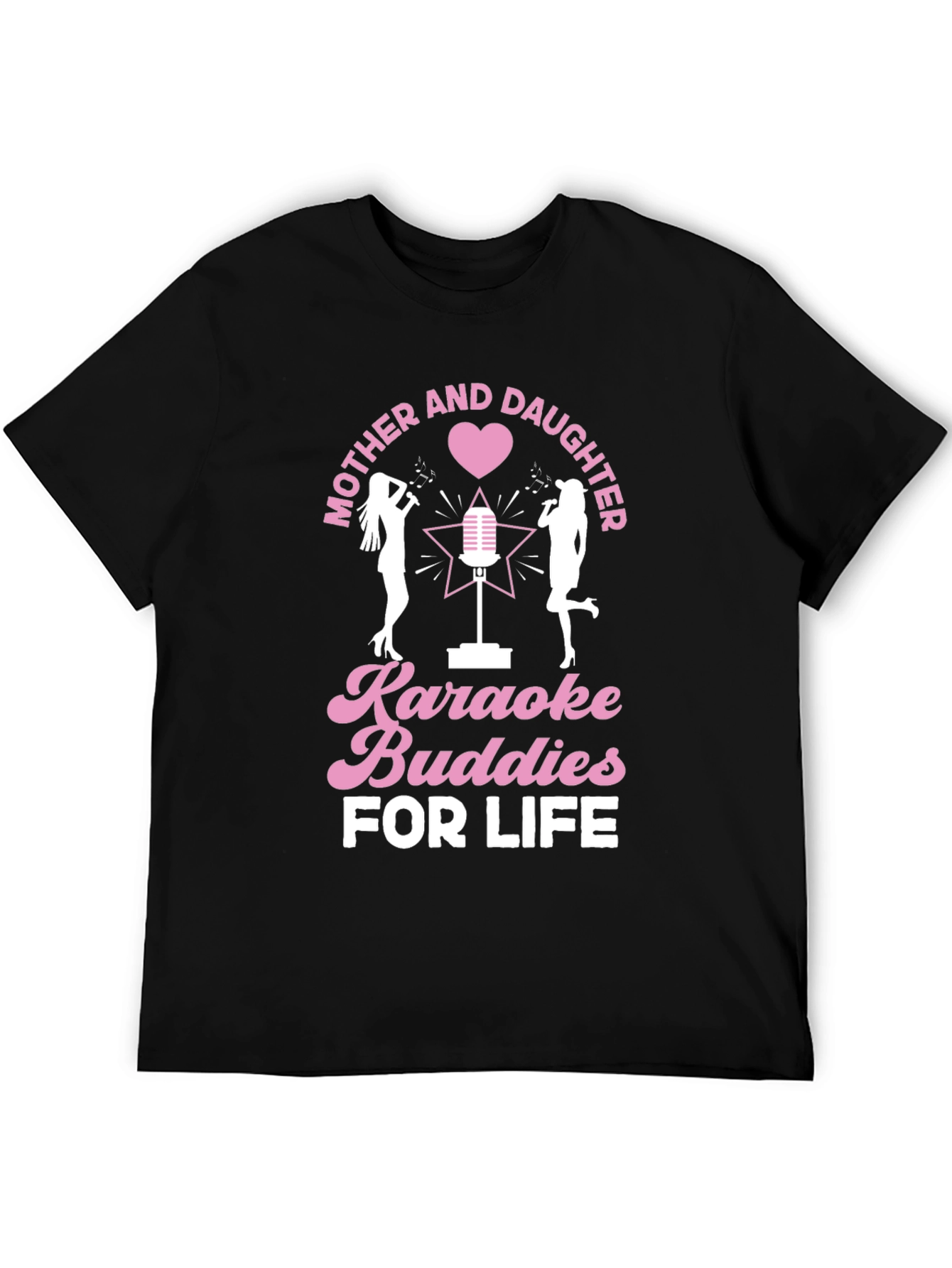 Mother and Daughter Karaoke Buddies Black Tee