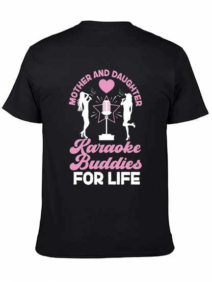 Mother and Daughter Karaoke Buddies Black Tee