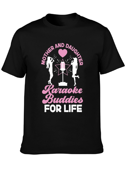 Mother and Daughter Karaoke Buddies Black Tee