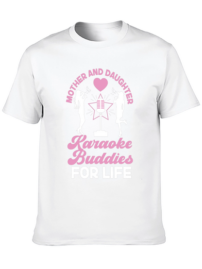 Mother and Daughter Karaoke Buddies Black Tee