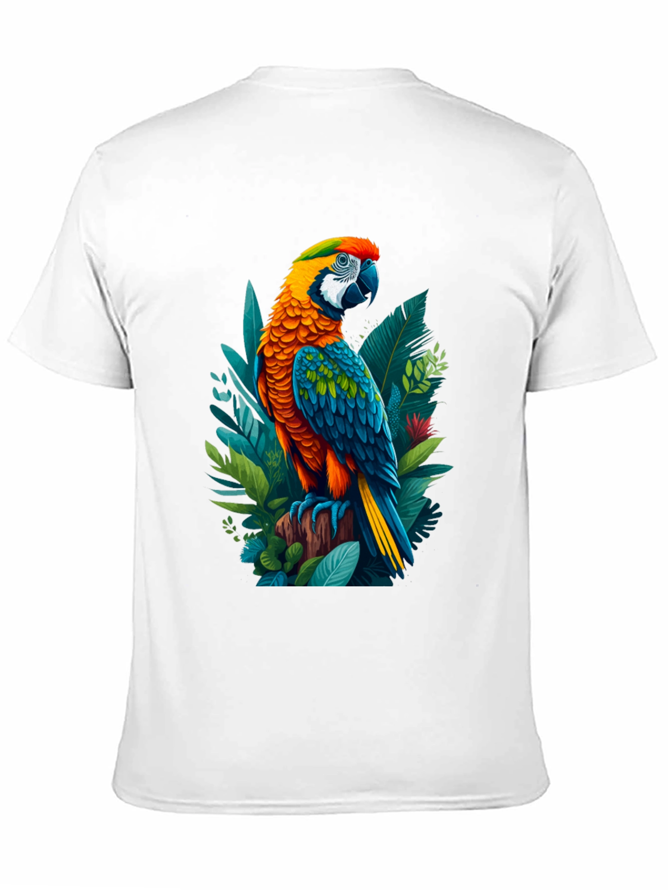 Tropical Parrot Graphic Tee - Bold & Vibrant Design