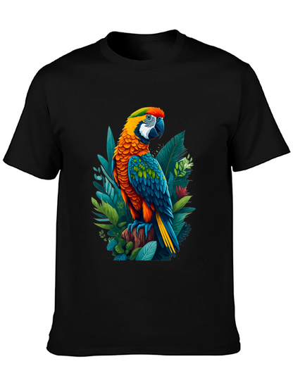 Tropical Parrot Graphic Tee - Bold & Vibrant Design