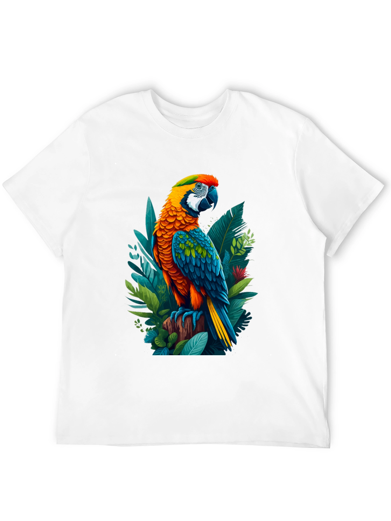 Tropical Parrot Graphic Tee - Bold & Vibrant Design