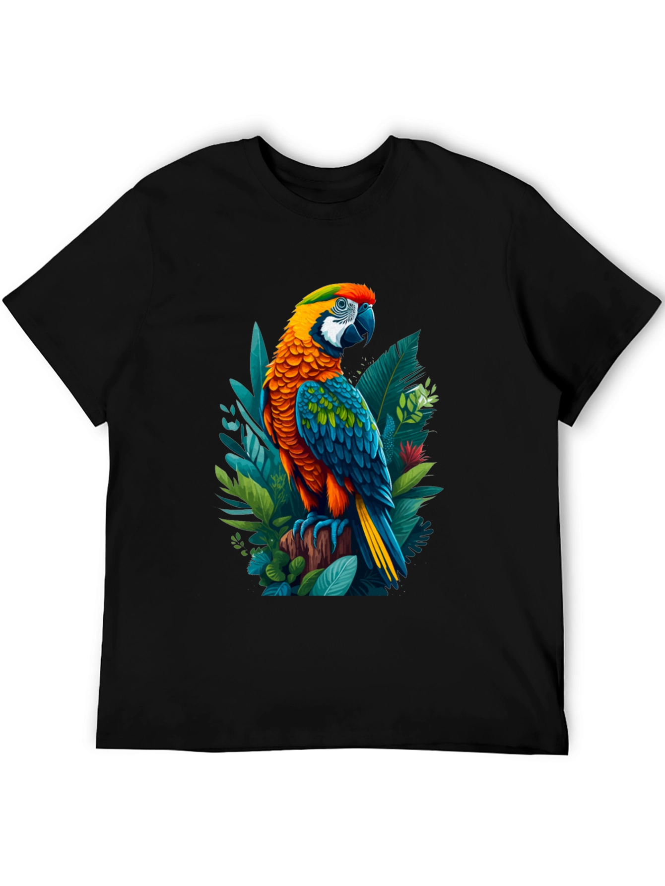 Tropical Parrot Graphic Tee - Bold & Vibrant Design