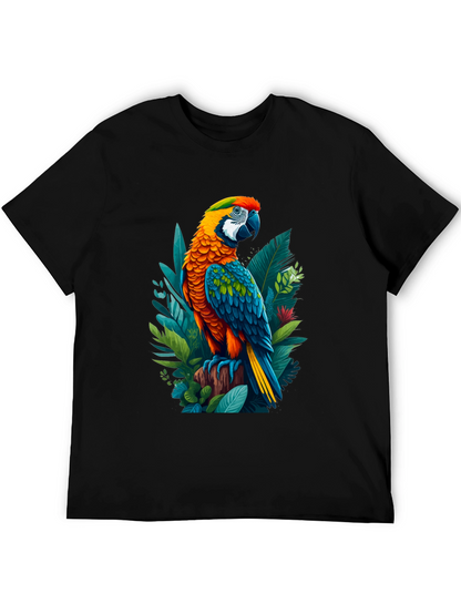 Tropical Parrot Graphic Tee - Bold & Vibrant Design