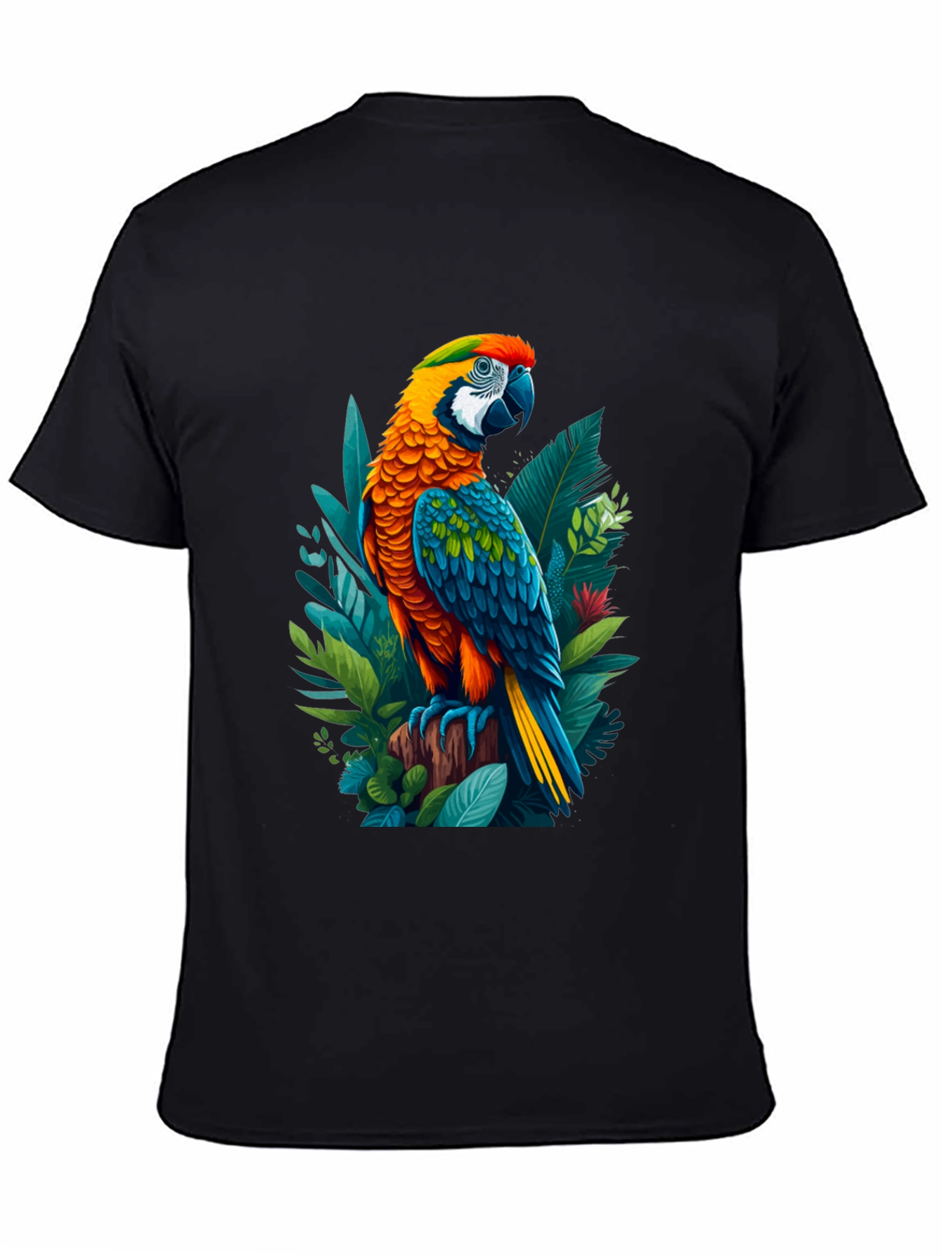Tropical Parrot Graphic Tee - Bold & Vibrant Design