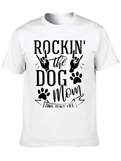 Rockin Dog Mom & Aunt Life Black Graphic T-Shirt
