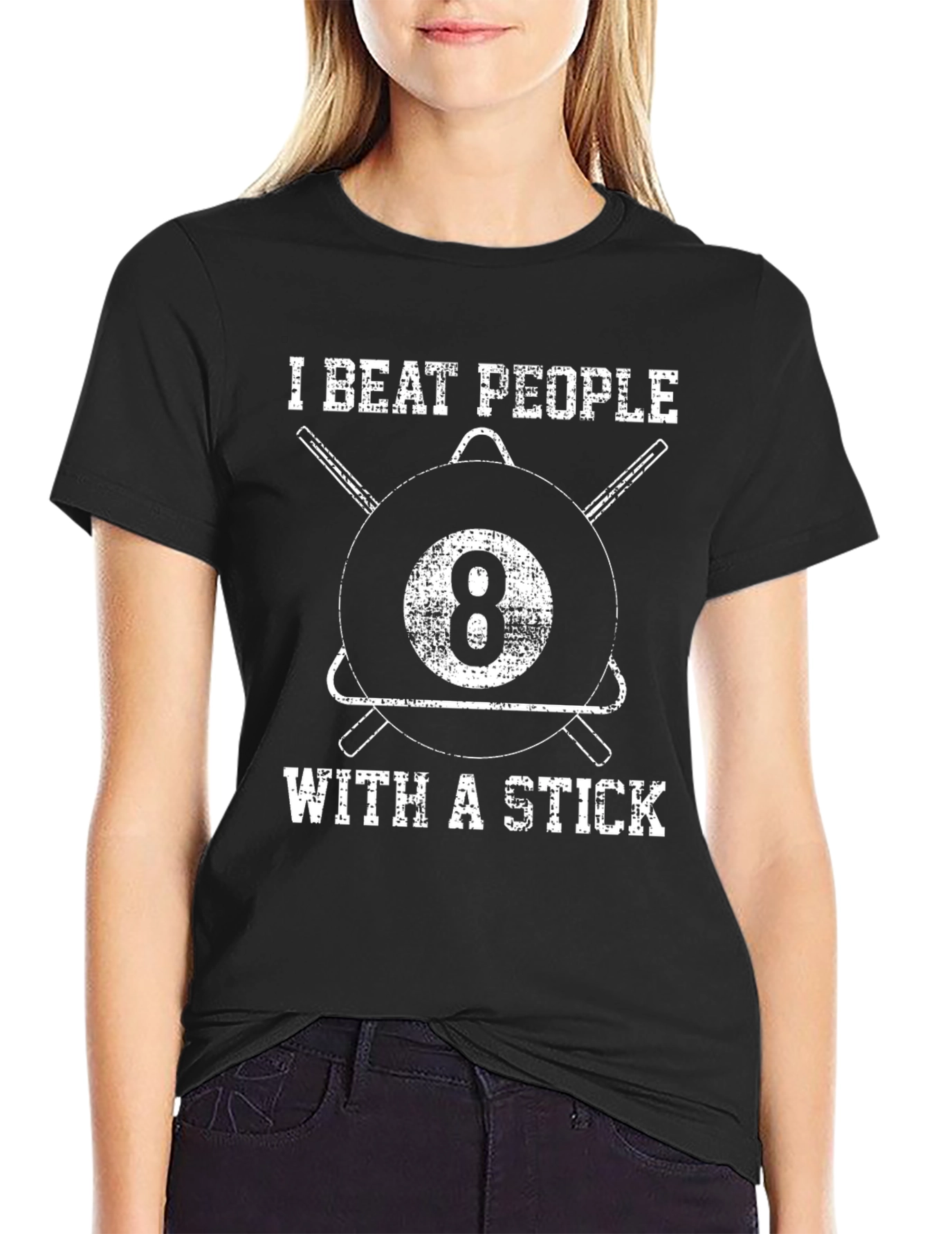I Beat People With a Stick Billiards T-Shirt