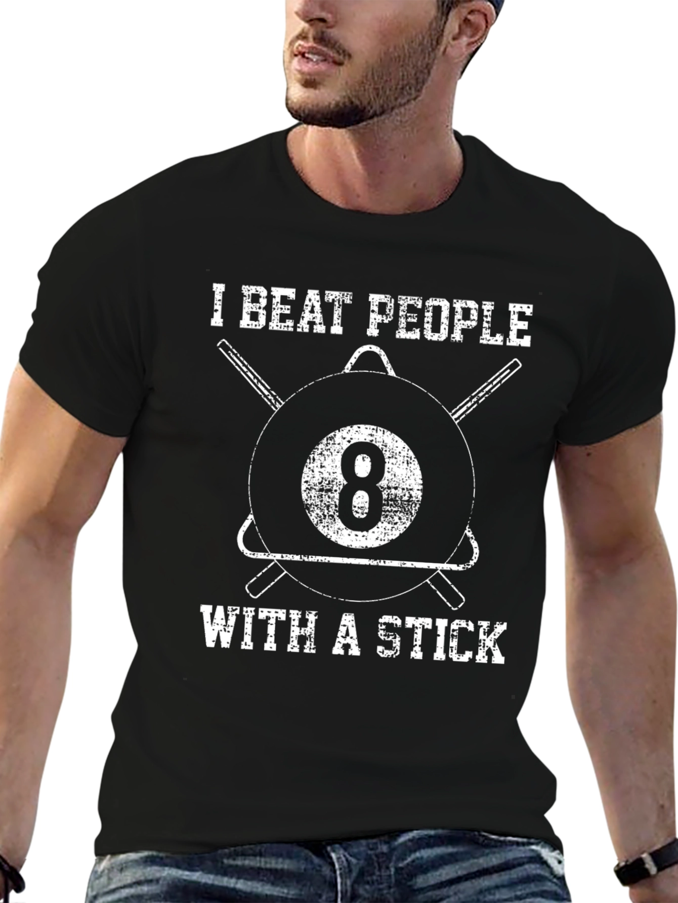 I Beat People With a Stick Billiards T-Shirt