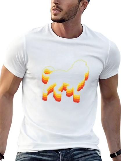 Retro Lion Graphic Tee - Black