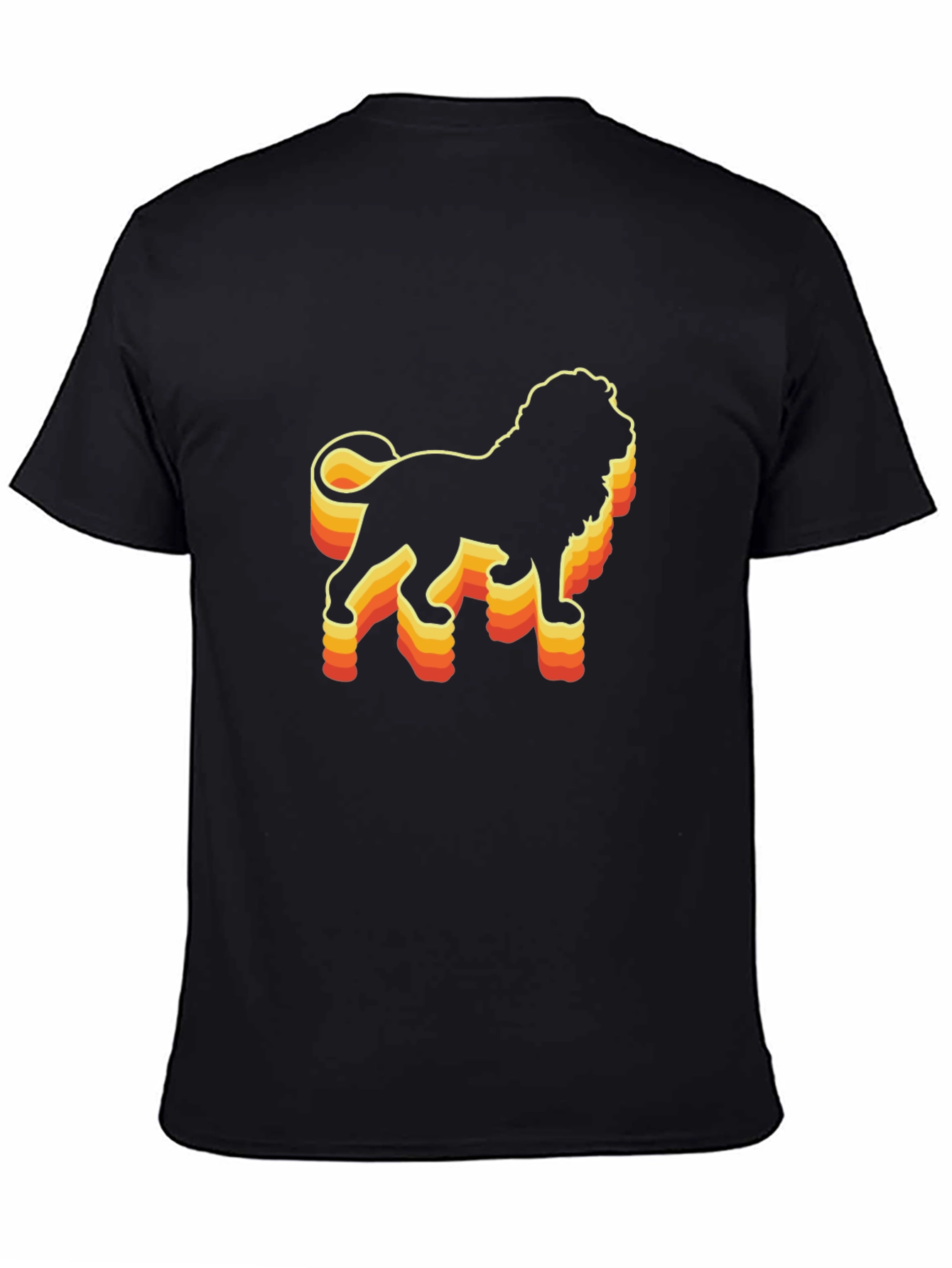 Retro Lion Graphic Tee - Black