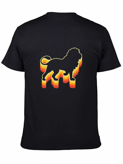 Retro Lion Graphic Tee - Black