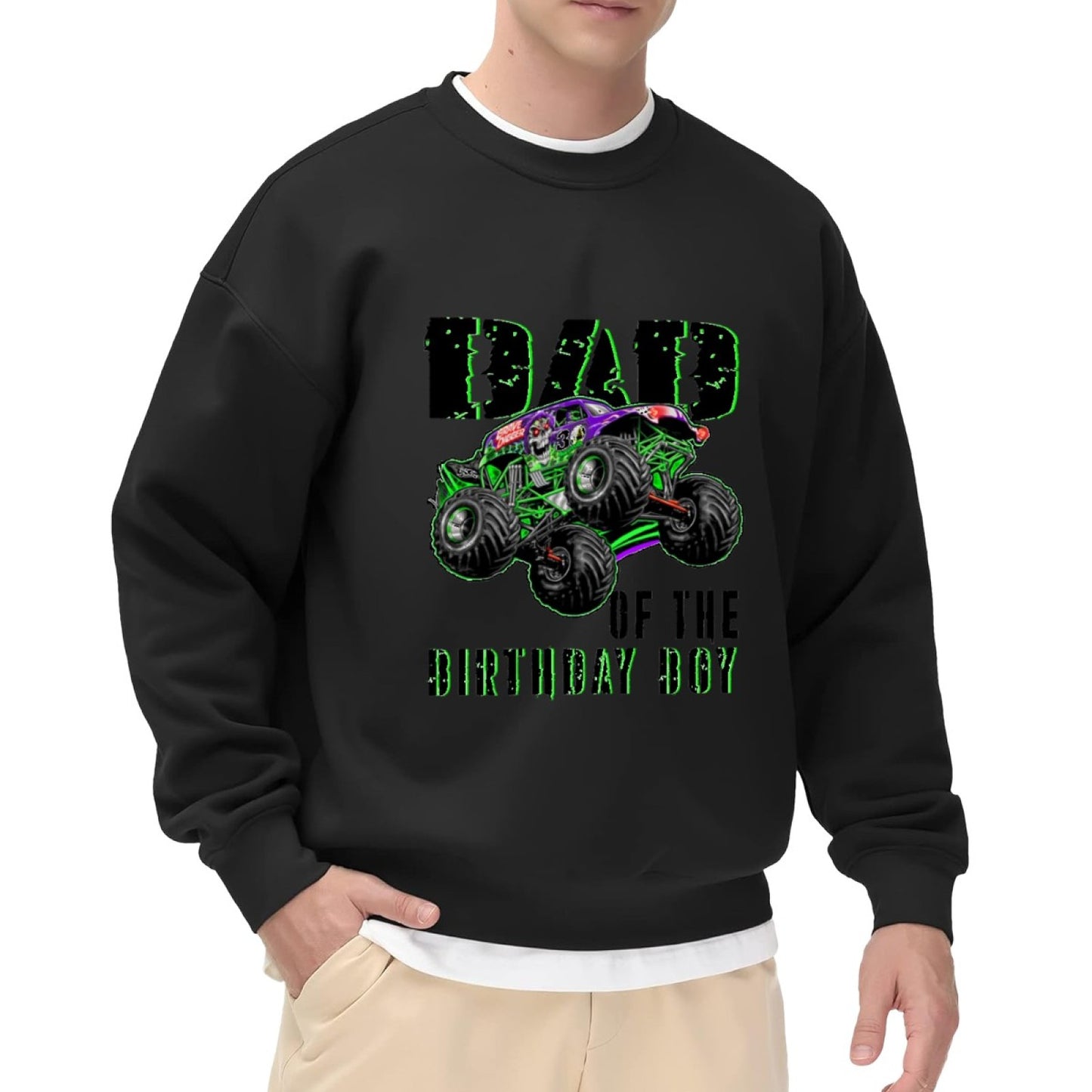 Dad of the Birthday Boy" Monster Truck Birthday Crewneck