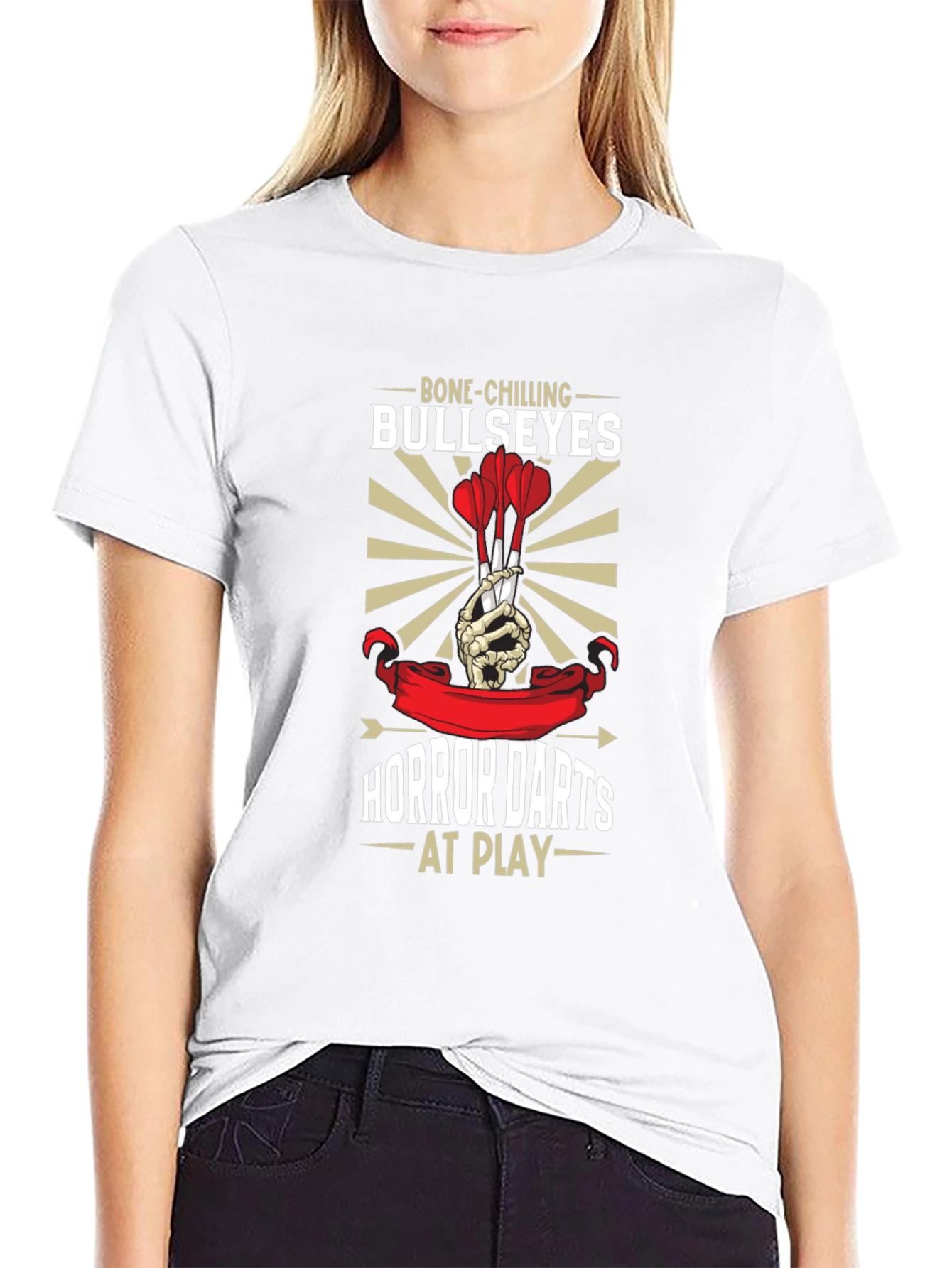 Bone-Chilling Bullseyes Horror Darts T-Shirt