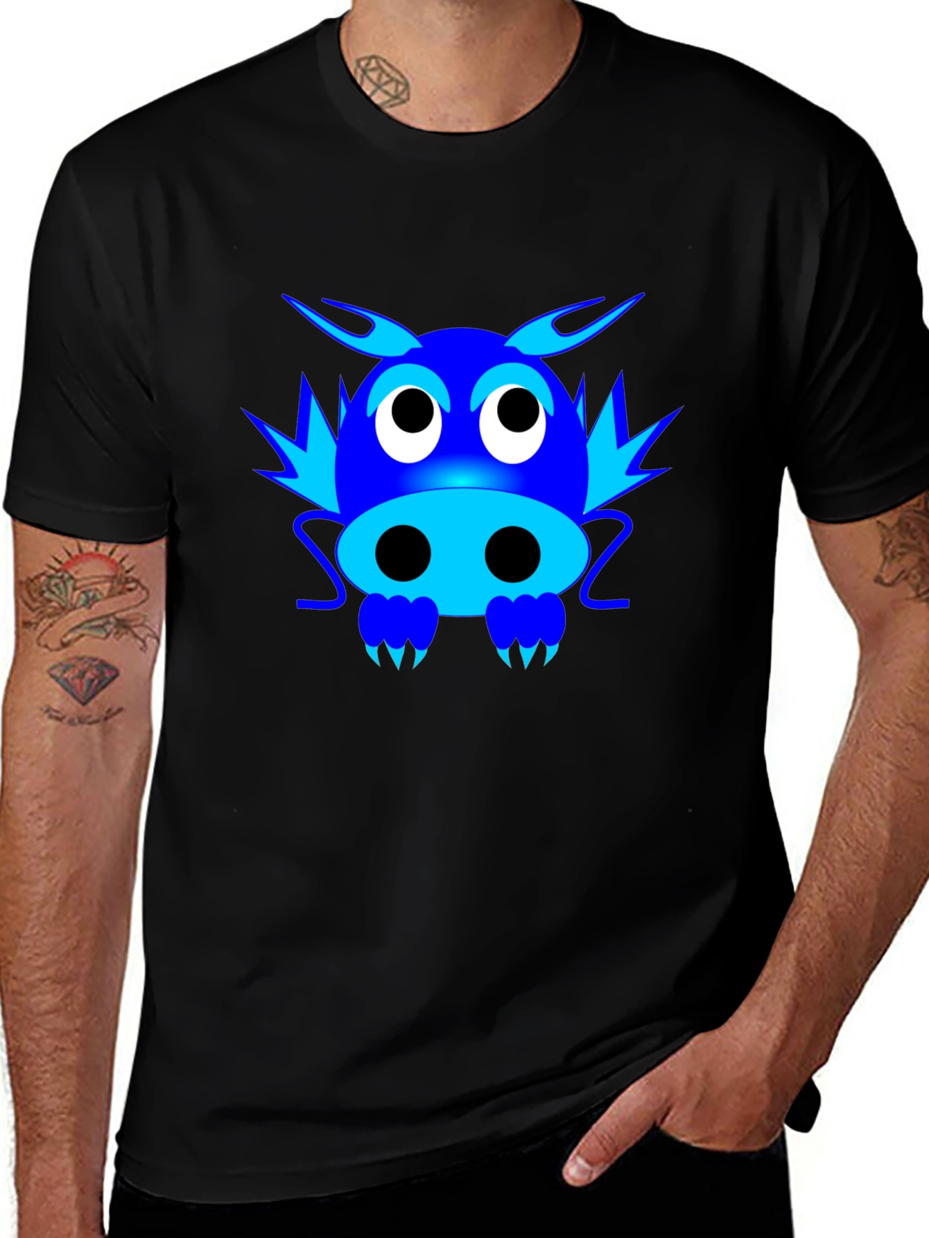 Cartoon Dragon Graphic T-Shirt