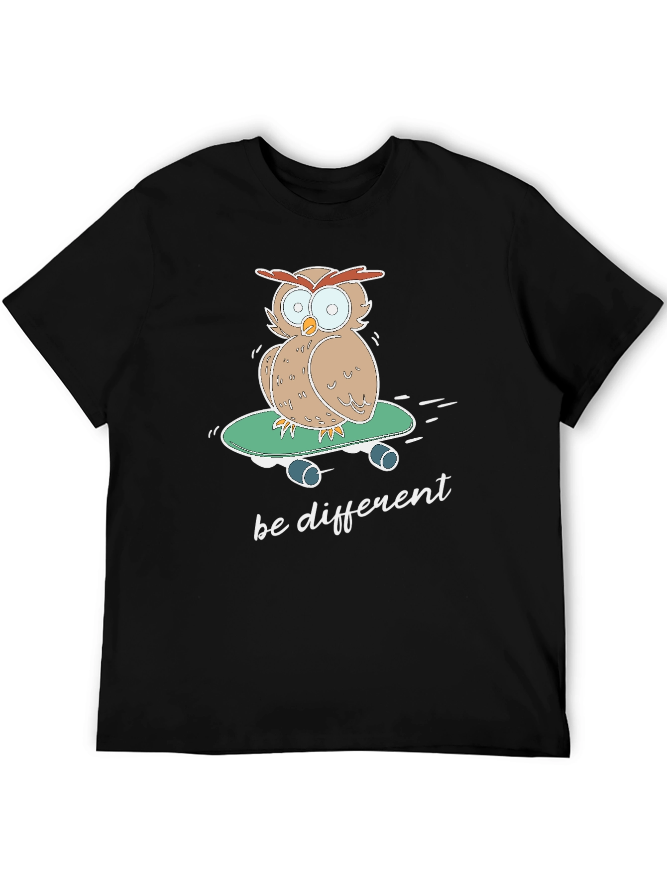 Owl Skateboard T-Shirt - Be Different Tee