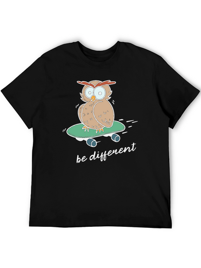 Owl Skateboard T-Shirt - Be Different Tee