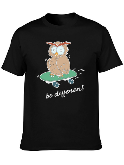 Owl Skateboard T-Shirt - Be Different Tee