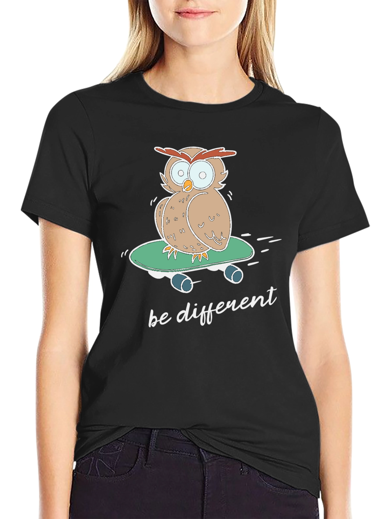 Owl Skateboard T-Shirt - Be Different Tee