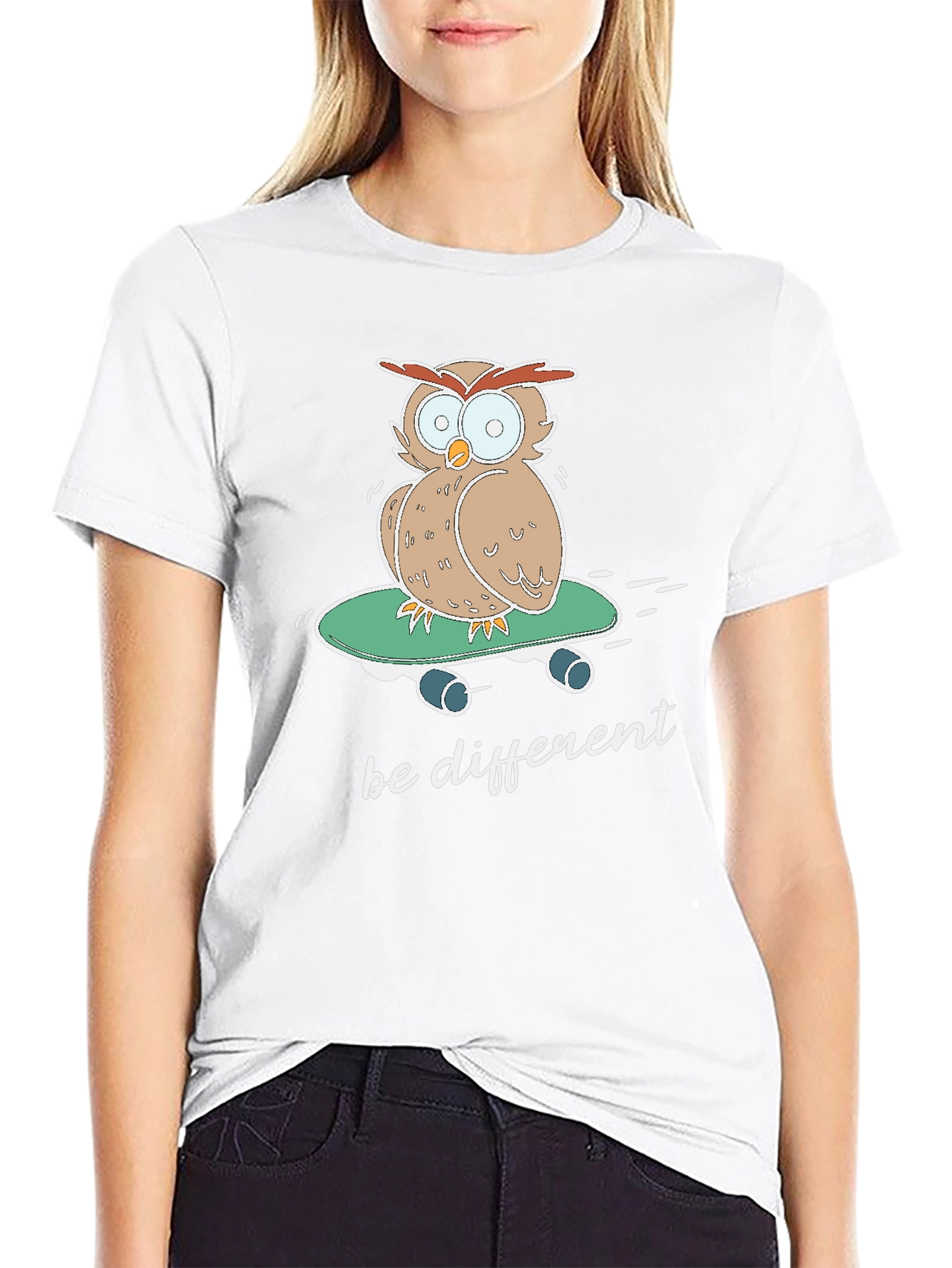Owl Skateboard T-Shirt - Be Different Tee