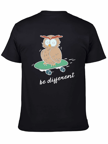 Owl Skateboard T-Shirt - Be Different Tee